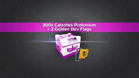 300x Caixotes Protonium + 2 Golden Dev Flags cover