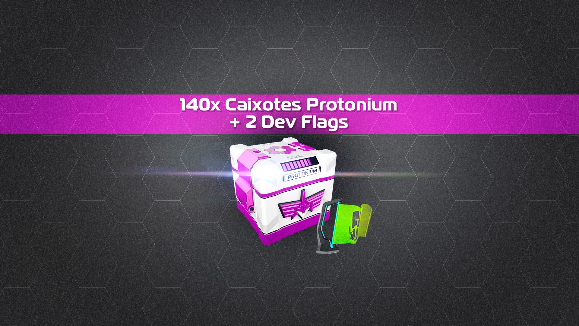 140x Caixotes Protonium + 2 Dev Flags cover