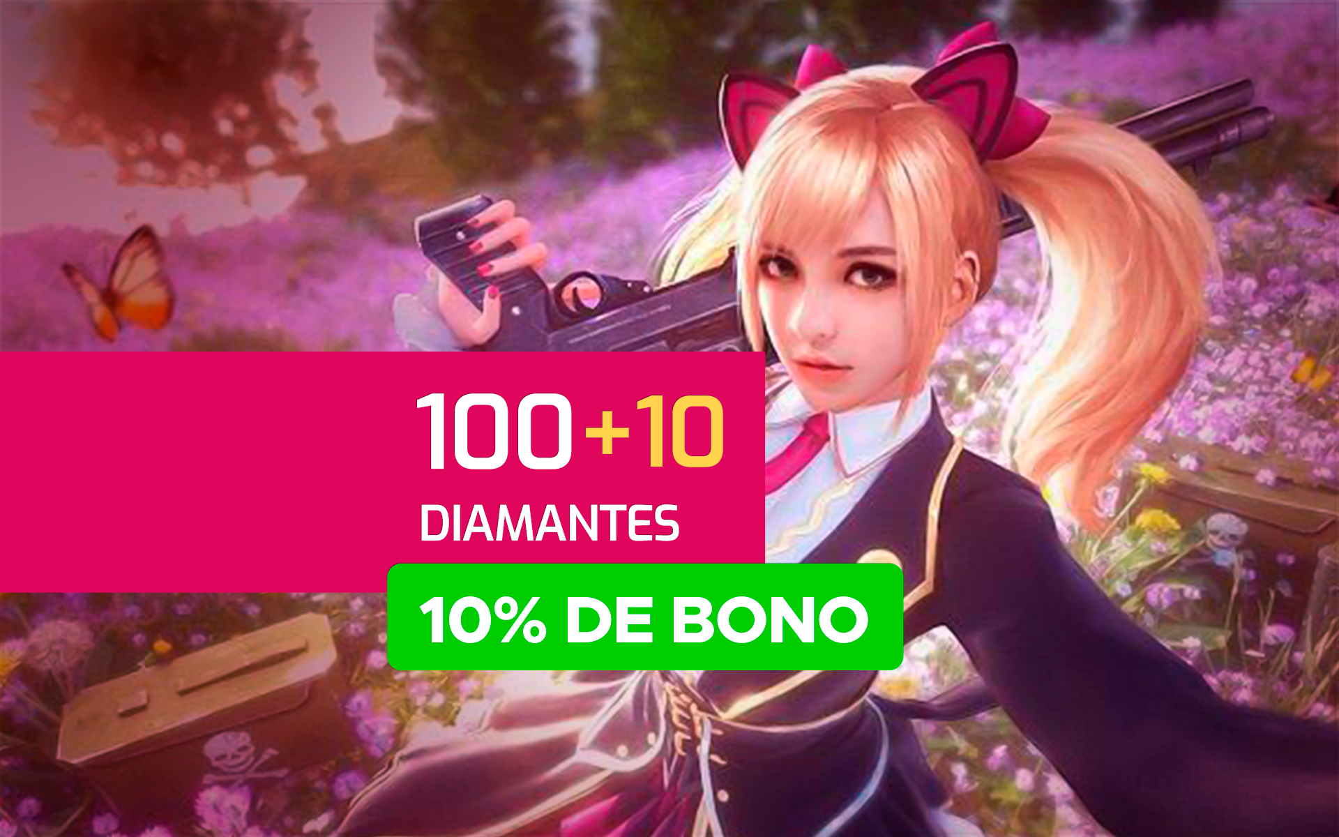 Free Fire - 100 Diamantes + 10% de Bonus