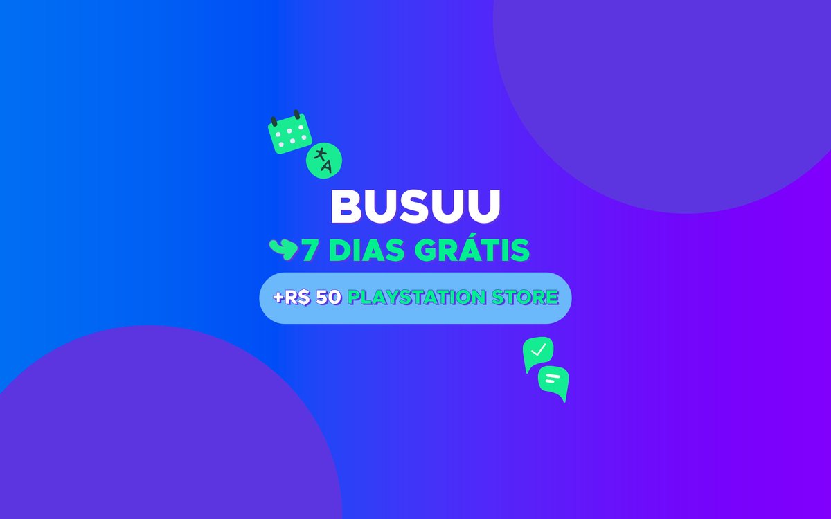 Imagem do produto Busuu – 7 Dias de Assinatura + R$50 PlayStation Store - Cartão Presente Digital