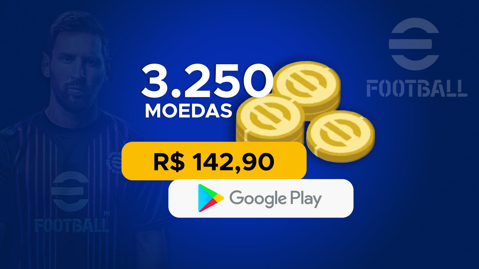 eFootball - 3.250 moedas com Google Play