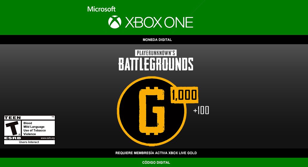 PLAYERUNKNOWN'S BATTLEGROUNDS 1,100 GCoin Xbox One Hype Games
