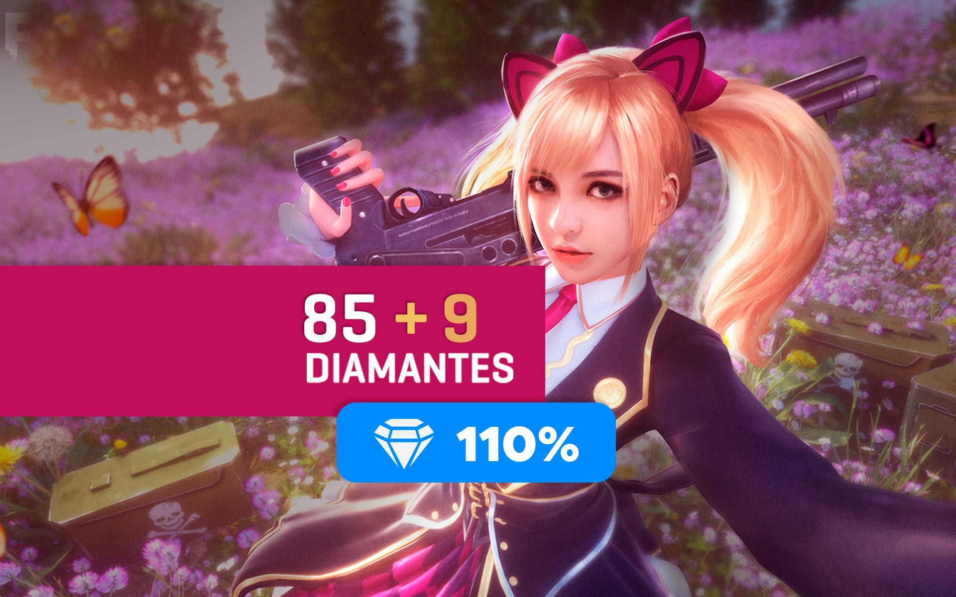 Free Fire - 85 Diamantes + 10% de Bônus | Hype Games