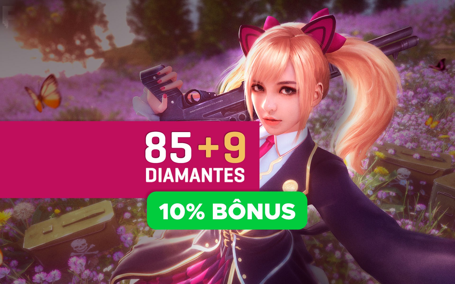 Free Fire - 85 Diamantes + 10% de Bônus