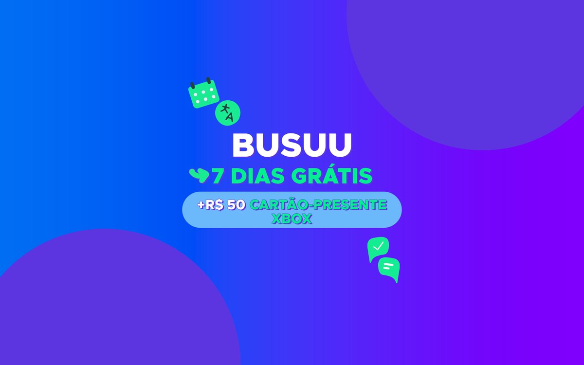 Imagem do produto Busuu – 7 Dias de Assinatura + R$ 50 - Cartão-Presente Xbox