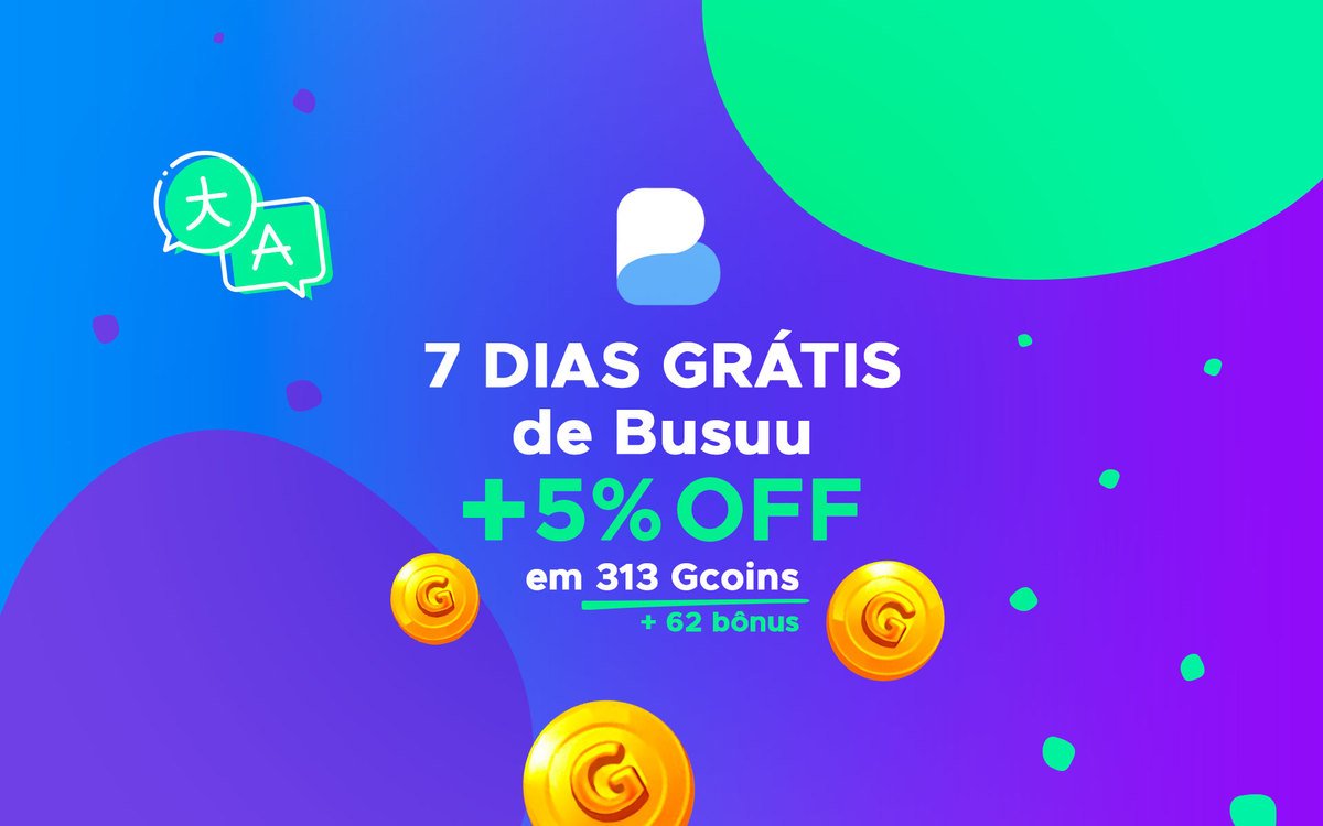 Imagem do produto Busuu – 7 Dias de Assinatura + Pacote de 313 GCoins + 62 Bônus