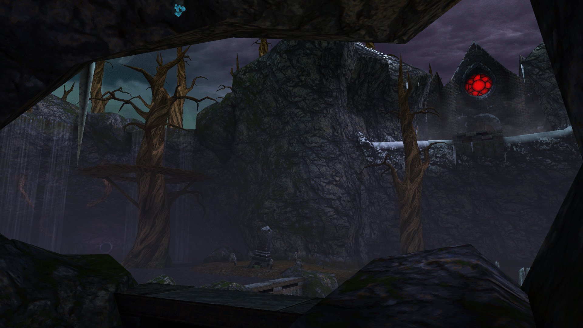 Ambiente de jogo 3d de ruínas antigas na floresta