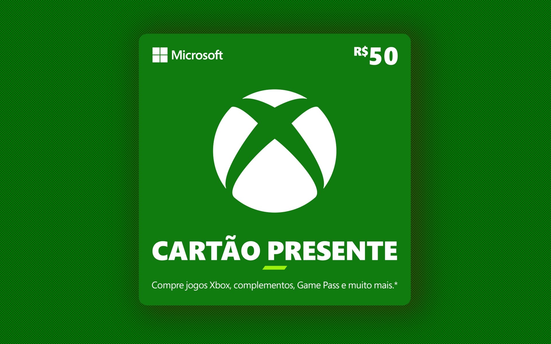 R$ 50 Gift Card Xbox - Cartão Presente Digital