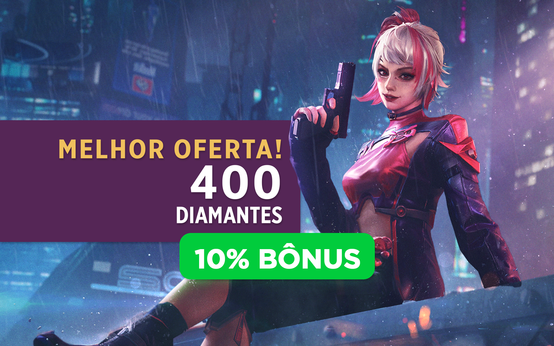 Free Fire - 400 Diamantes + 10% Bônus por R$ 17.6