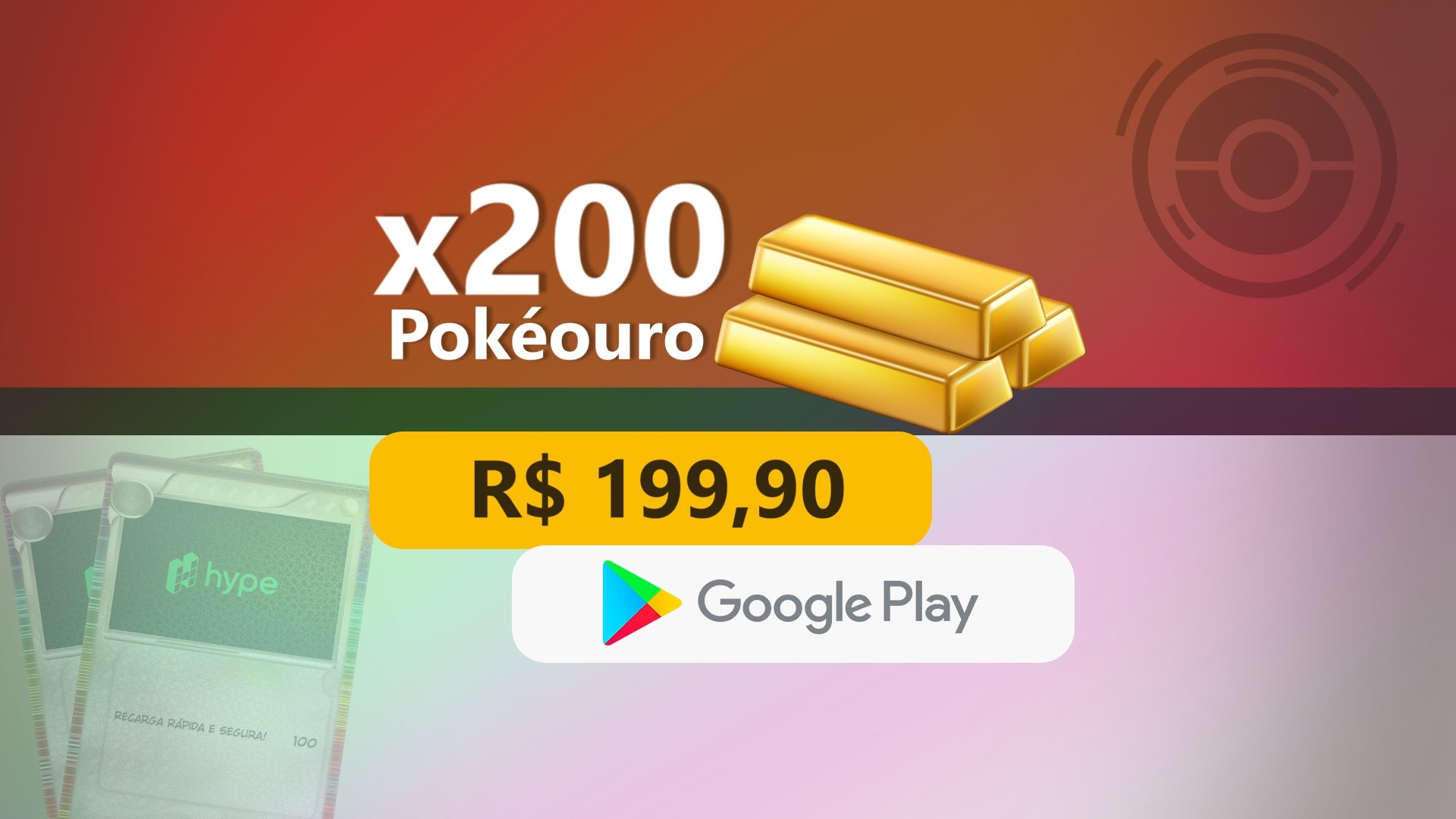 Pokémon TCGP - 200 Pokéouros com Google Play